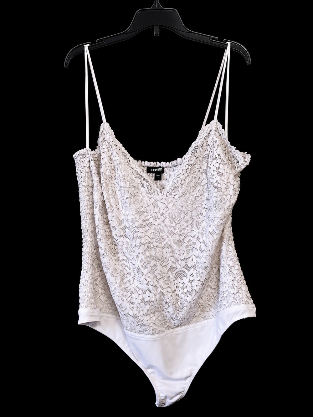 Express Beige Lace Bodysuit Tank